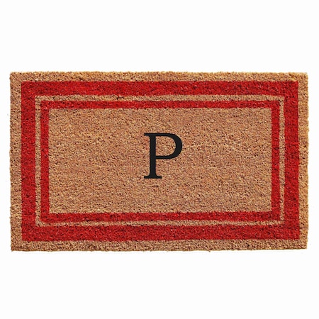 Calloway Mills Monogram Door Mat, Natural, Red, 18 in W x 30 in L 153031830P